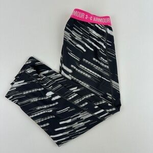 Under ARmour Leggings Womens Pink Black Striped